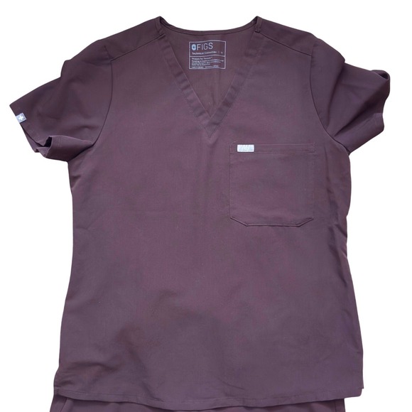 FIGS Technical Collection Scrub Set Unisex Medium Zamora Jogger Brown Mahogany - Picture 2 of 5